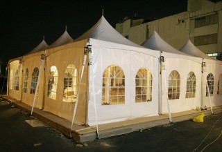 3X3M एल्युमिनियम क्रॉस केबल तम्बू-टाईचंग टॉप सिटी डिपार्टमेंट स्टोर मार्केट तम्बू